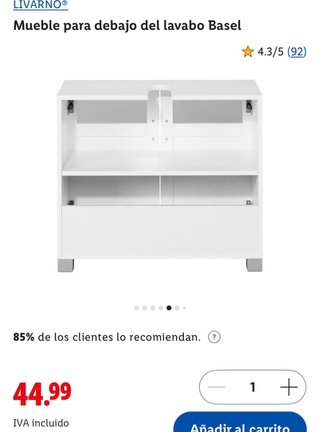 Mueble bajo lavabo Livarno Basel blanco