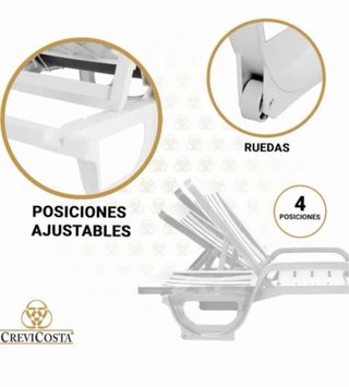 Tumbona 190x66 cm con Reposabrazos у 4 Posiciones