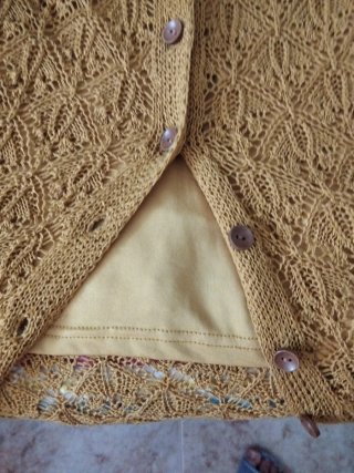 Vestido crochet verano mostaza. Con forro.