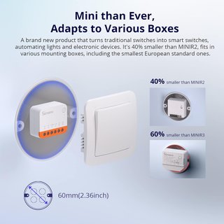 4x Interruptor WiFi Inteligente Sonoff Mini