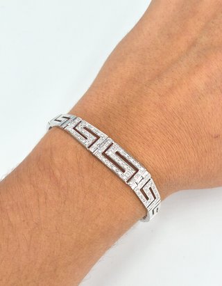 049-05-00356 Pulsera Oro Blanco 18K con Diamantes