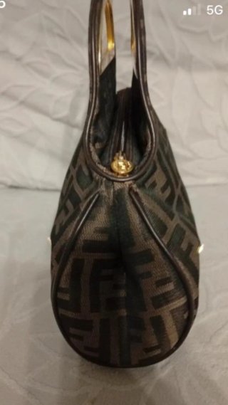 Borsa Fendi Zucca marrone e oro vintage