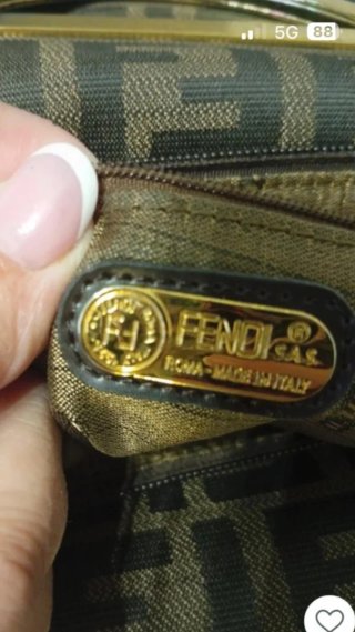 Borsa Fendi Zucca marrone e oro vintage
