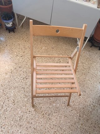Silla plegable de madera