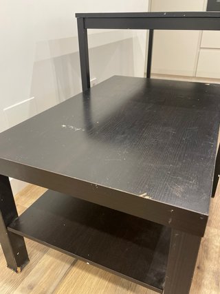 Mesa grande, mesa pequeña y silla IKEA