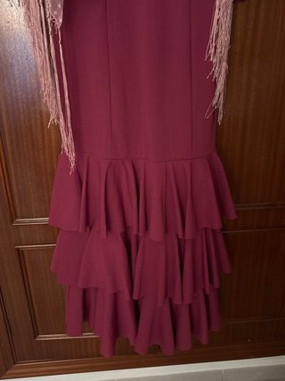 Vestido flamenca buganvilla + mantón plumeti
