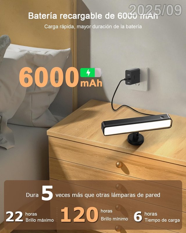 GOVSSING Lampara Sin Cable Bateria 6000mAh +Mando