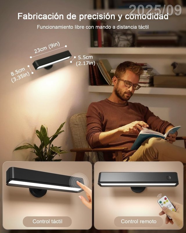 GOVSSING Lampara Sin Cable Bateria 6000mAh +Mando