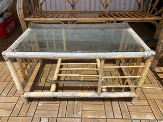 Conjunto Terraza Ratán Bambú y Cristal