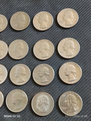 Colección 20 Monedas Auténticas Quarter Dollar
