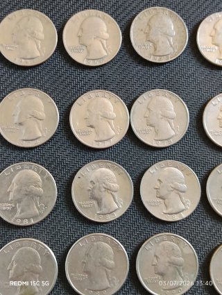 Colección 20 Monedas Auténticas Quarter Dollar