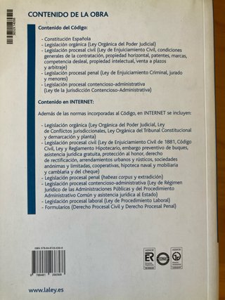 Código leyes procesales