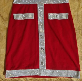 Vestito donna elegante rosso con dettagli oro