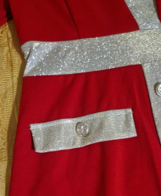 Vestito donna elegante rosso con dettagli oro