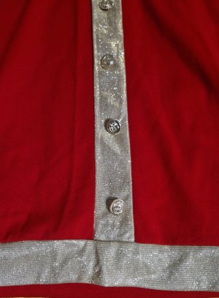 Vestito donna elegante rosso con dettagli oro