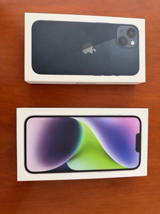Pack iPhone 13 azul + iPhone 14 Plus Violeta