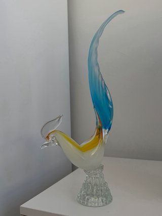 Escultura Faisán Cristal Murano Vintage
