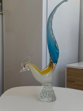 Escultura Faisán Cristal Murano Vintage