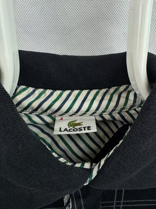 Polo Lacoste Vintage Cuadro Ventana Negro