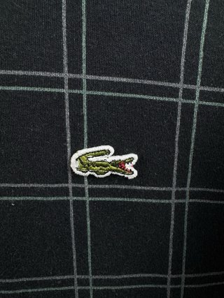 Polo Lacoste Vintage Cuadro Ventana Negro