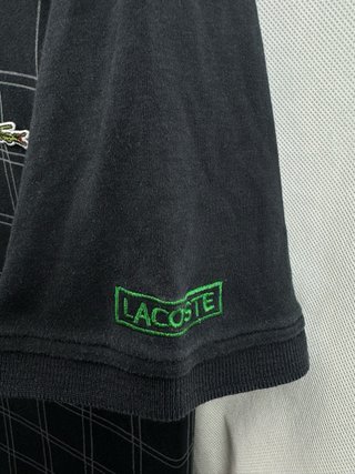 Polo Lacoste Vintage Cuadro Ventana Negro