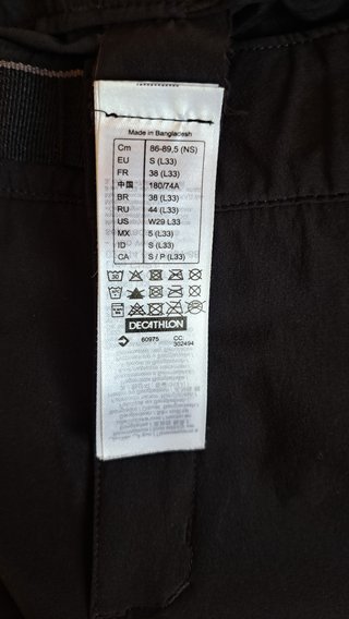Pantalón Trekking Quechua Negro Talla 38