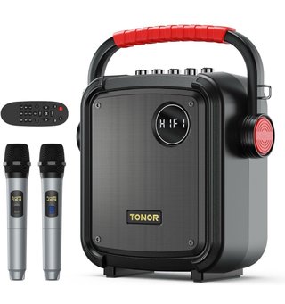 Karaoke Tonor K7 con 2 micrófonos y control