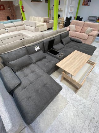 Rinconera gris XXL con mesa elevable