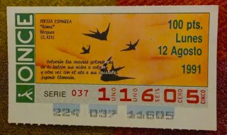 Cupón Once 12 Agosto 1991