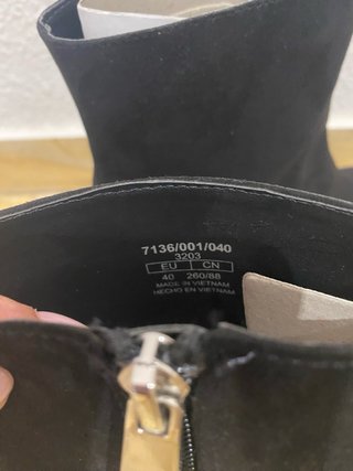Botines Zara Ante Tacón Plataforma Negro