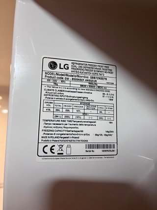 Recambios nevera LG GBB72NSEFN