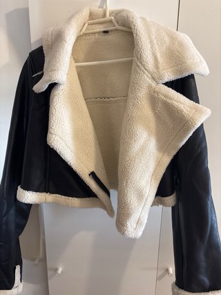 Chaqueta aviador negra y blanca