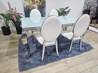 Mesa de Cristal Templado de 160cm + 4 Sillas