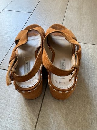 Sandalias Massimo Dutti Cuña Marrón