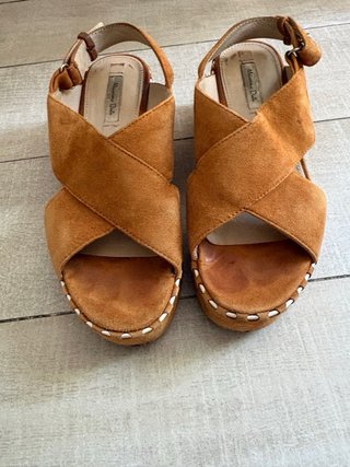 Sandalias Massimo Dutti Cuña Marrón