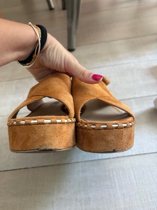 Sandalias Massimo Dutti Cuña Marrón