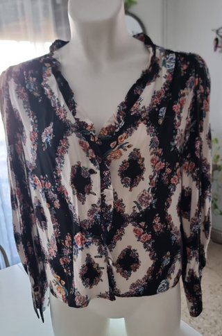 Camisa Mango flores Algodon