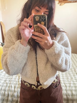 Chaqueta Zara pelo beige