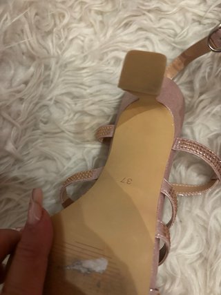 Sandalias Alma en Pena Tacon Dorado y Rosa