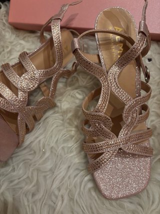Sandalias Alma en Pena Tacon Dorado y Rosa