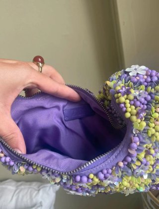 Bolso Zara Flores Morado y Verde