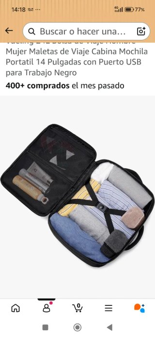 Mochila WENIG cabina avión negra