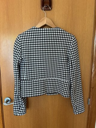 Blazer chaqueta Mango blanco negro Talla S