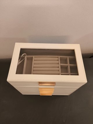 Portagioie grande bianco con dettagli oro