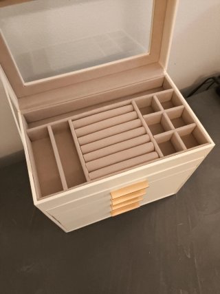 Portagioie grande bianco con dettagli oro