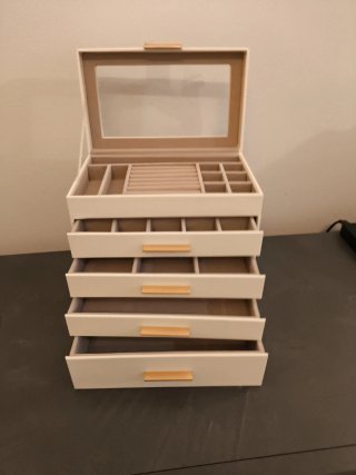 Portagioie grande bianco con dettagli oro