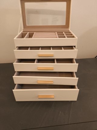 Portagioie grande bianco con dettagli oro