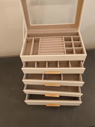 Portagioie grande bianco e beige
