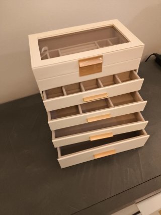 Portagioie grande bianco e beige