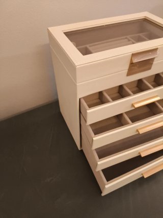 Portagioie grande bianco e beige